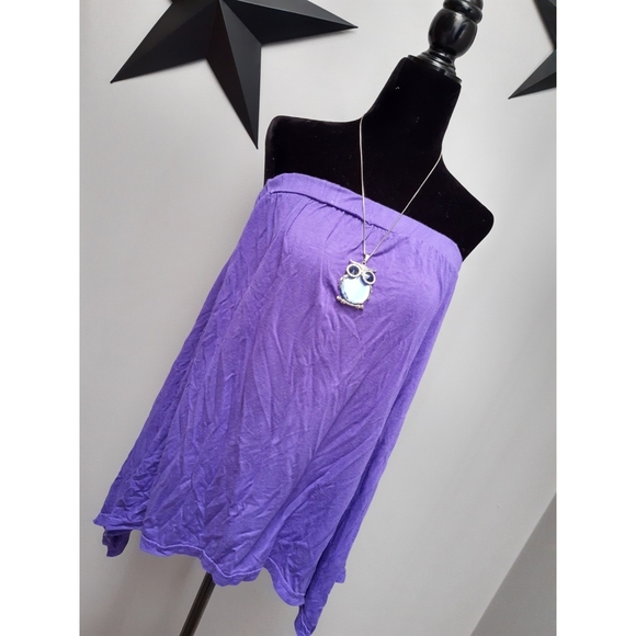 ✨3/$15 Purple Asymmetrical Hem Tube Top - Picture 2 of 2